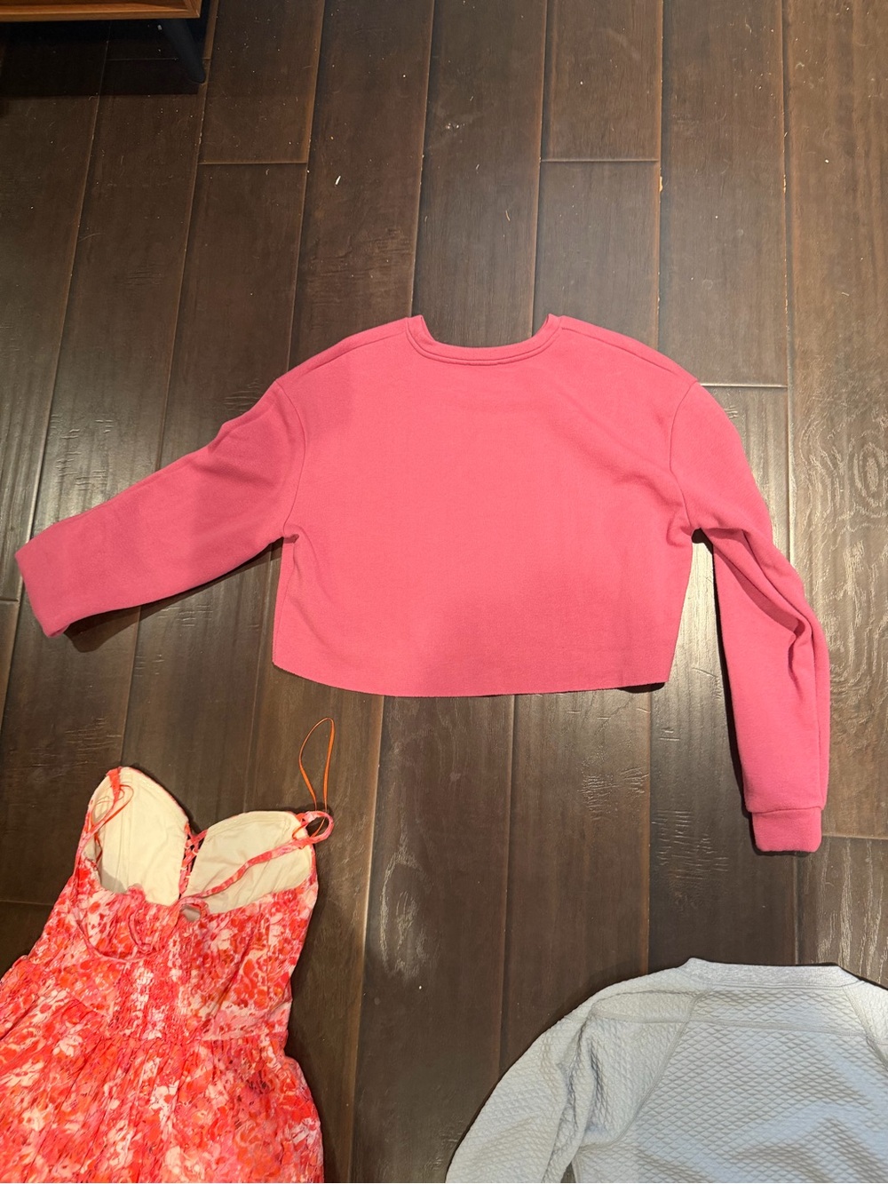 Topshop Cropped Pink Sweatshirt